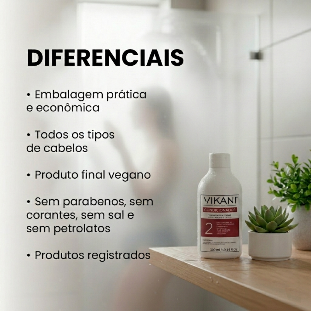 Condicionador Crescimento Capilar Força e Vitalidade 300mL - Vikani
