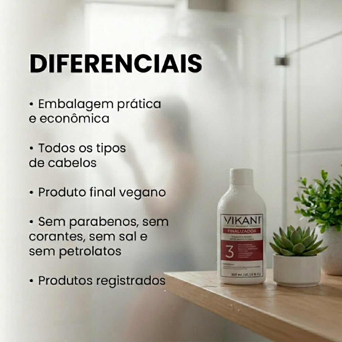 Finalizador Protetor Térmico Crescimento Capilar Força e Vitalidade 300mL - Vikani