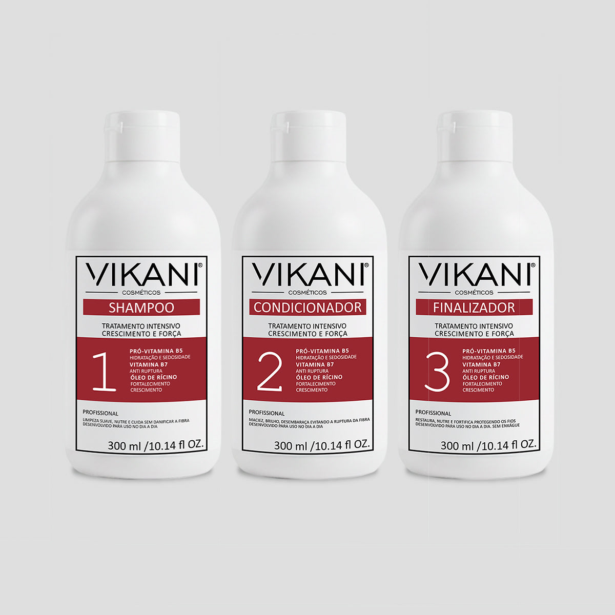 Kit Protocolo Crescimento Capilar Força e Vitalidade 300mL - Vikani