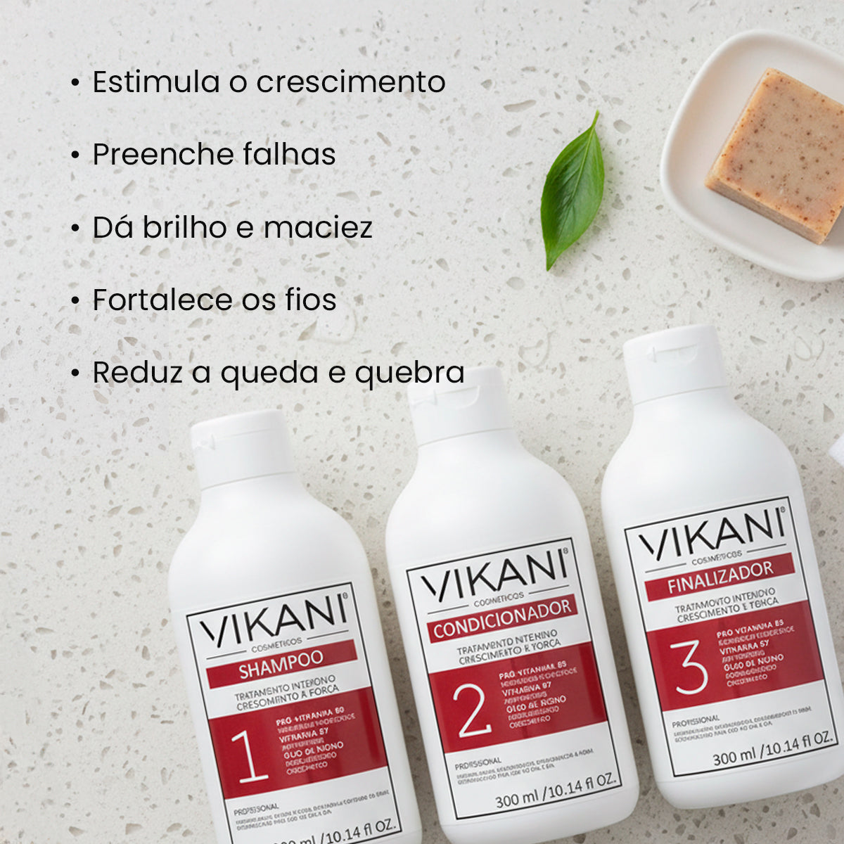 Kit Protocolo Crescimento Capilar Força e Vitalidade 300mL - Vikani
