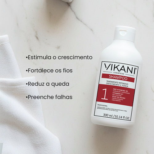 Shampoo Crescimento Capilar Força e Vitalidade 300mL - Vikani