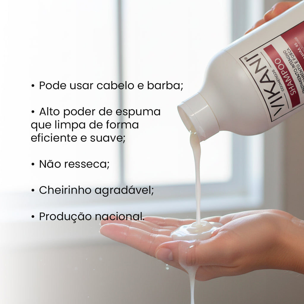 Shampoo Crescimento Capilar Força e Vitalidade 300mL - Vikani